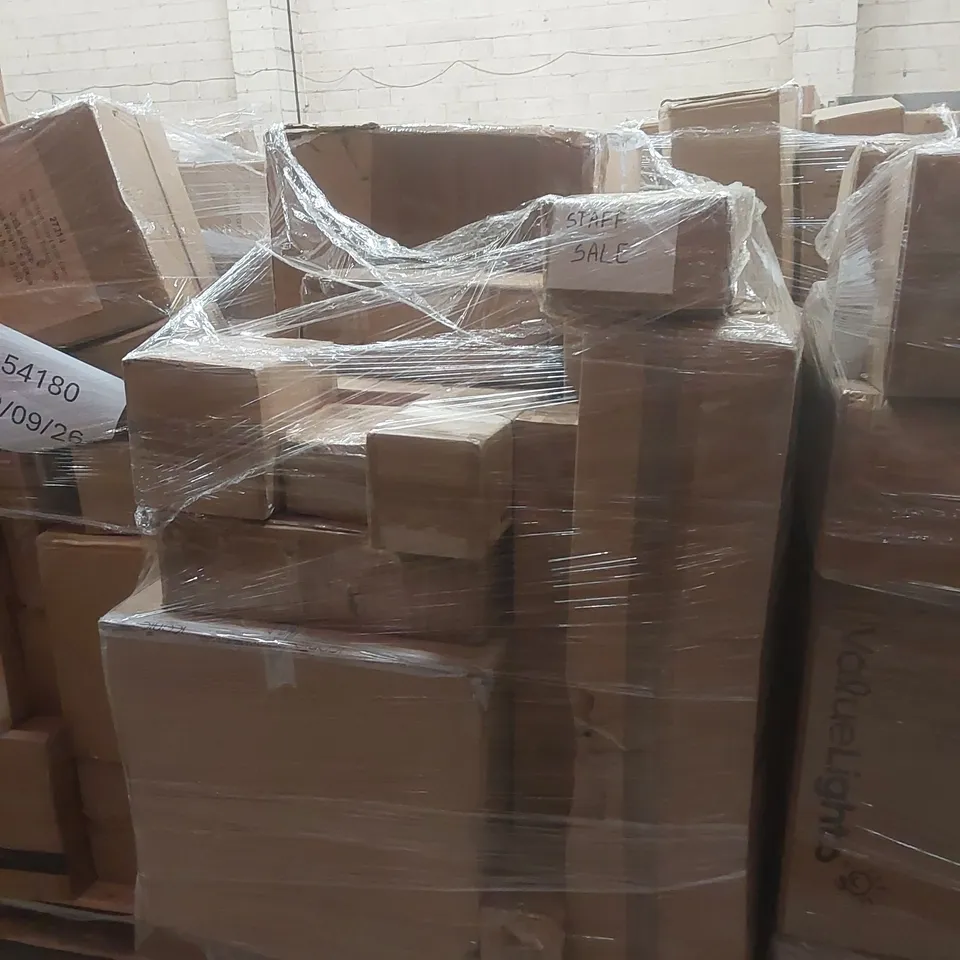 PALLET CONTAINING A VERY LARGE QUANTITY OF ASSORTED DESIGNER LIGHTING PRODUCTS