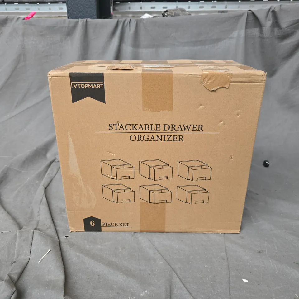 VTOPMART STACKABLE DRAWER ORGANISER – 6 PIECE SET