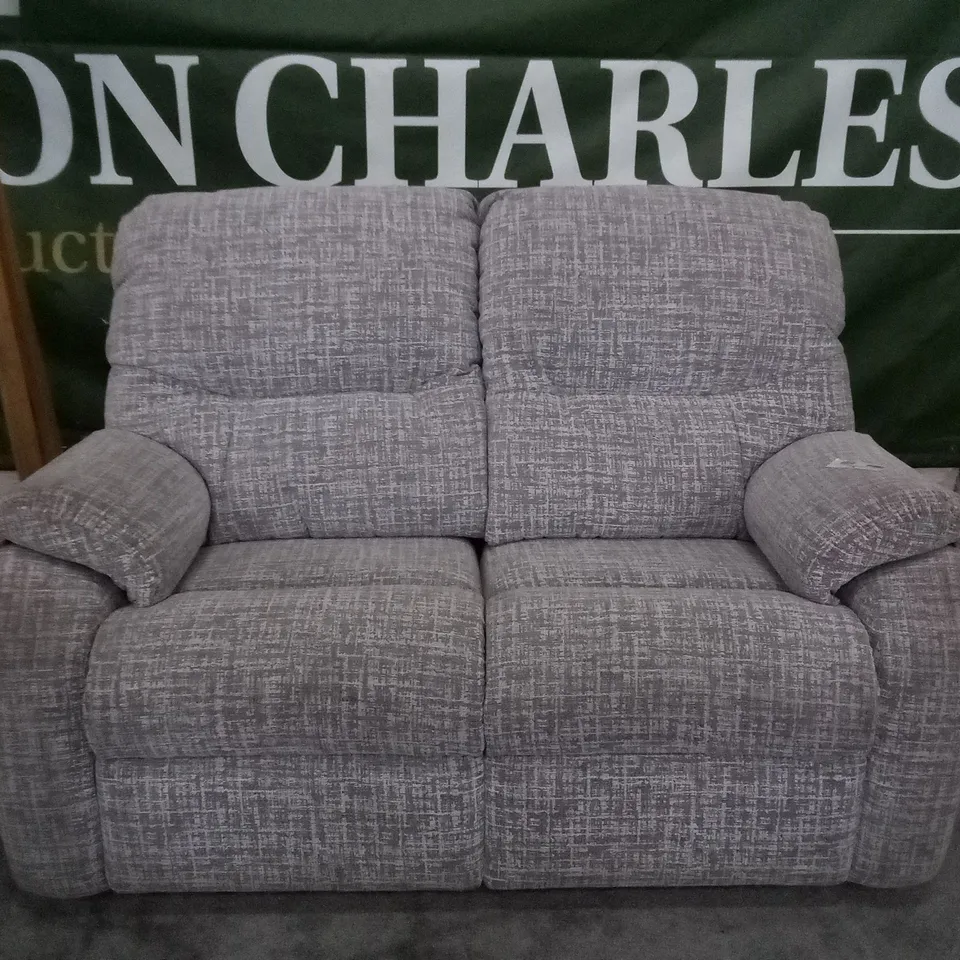 QUALITY DESIGNER 2 SEATER SOFA - GREY FABRIC 