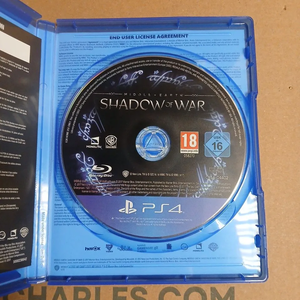 MIDDLE-EARTH: SHADOW OF WAR FOR PS4 