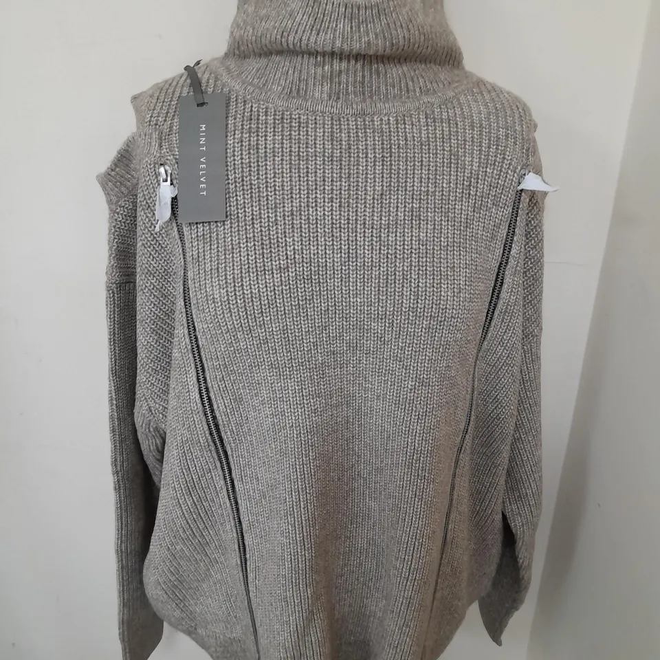 MINT VELVET MINK DOUBLE ZIP FRONT JUMPER - L
