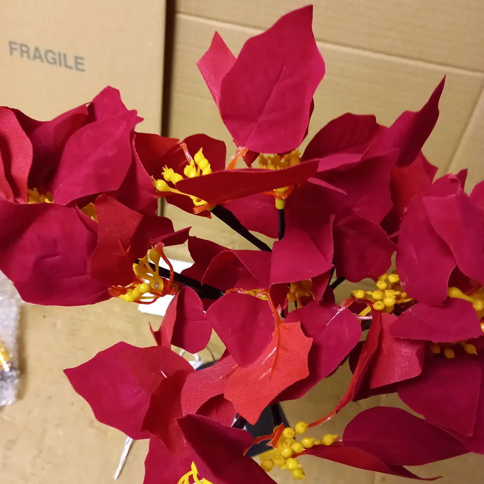 Home Reflections Pre Lit Poinsettia Table Top Tree