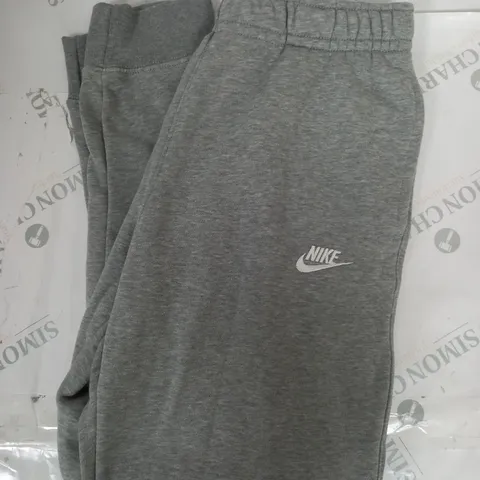 NIKE LOGO ELASTICATED JOGGERS IN GREY SIZE M