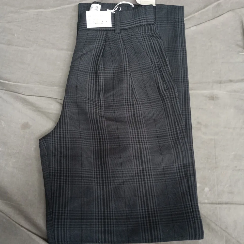 ABERCROMBIE & FITCH PLAID WIDE-LEG TROUSERS, ULTRA-HIGH RISE, 25 REGULAR