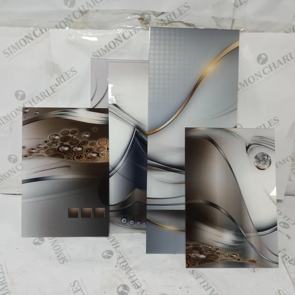 BOXED METRO LANE GOLDEN FLIGHT GRAPHIC ART PRINT MULTI-PIECE IMAGE ON GLASS 