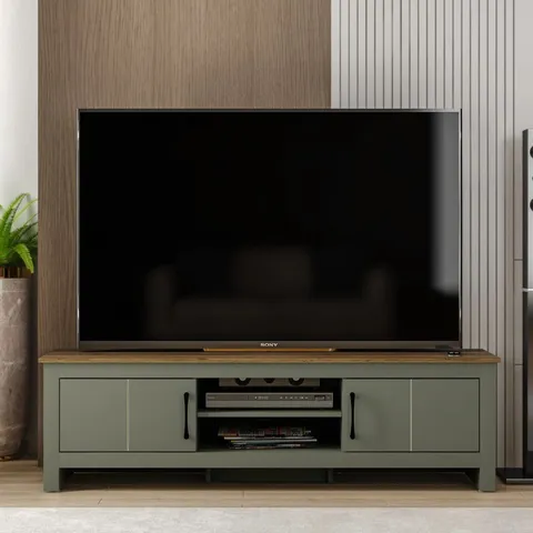 BOXED LIMESTONE TV STAND FOR TVS UP TO 65"