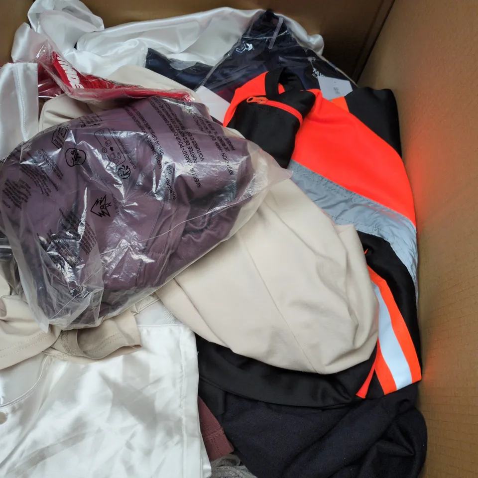 APPROXIMATELY 20 ASSORTED CLOTHING PRODUCTS IN VARIOUS STYLES & SIZES TO INCLUDE PANTS, T-SHIRTS, DRESSES ETC