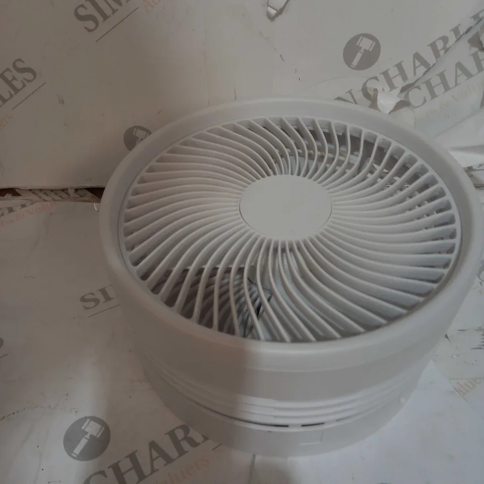 BELL & HOWELL RECHARGEABLE EXTENDABLE DESK & FLOOR FAN, WHITE