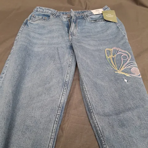 H&M WIDE LOW WAIST DENIM JEANS - UK 14YEARS