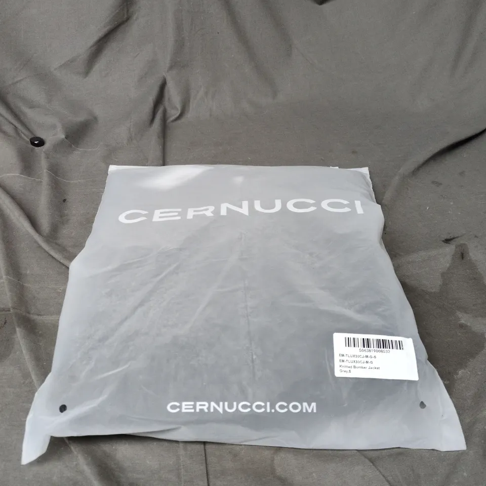 CERNUCCI KNITTED BOMBER JACKET GREY SMALL BAGGED