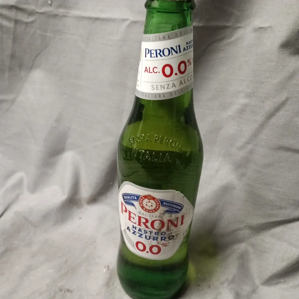 APPROXIMATELY 16 PERONI NASTRO AZZURRO 0.0% NON-ALCOHOLIC BEERS – 330ML BOTTLES IN CRATE - COLLECTION ONLY