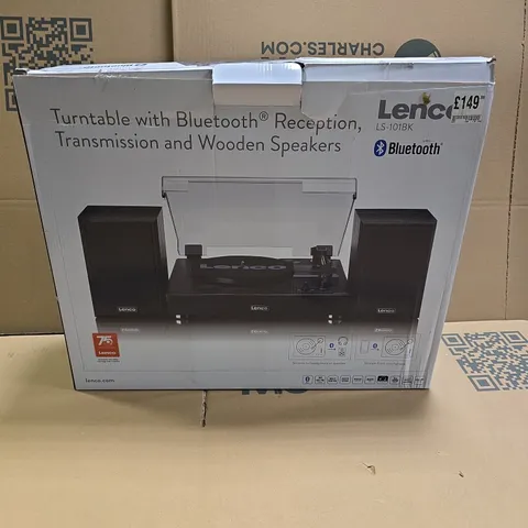 BOXED LENCO BLUETOOTH TURNTABLE WITH SPEAKERS LS-101BK
