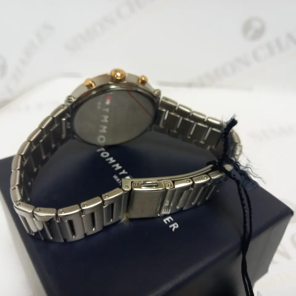 TOMMY HILFIGER STAINLESS STEEL GOLD BEZEL WATCH RRP £179