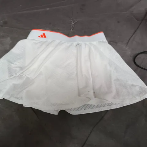 ADIDAS WHITE SKIRT PRO – WOMEN'S ATHLETIC SKIRT WITH ORANGE TRIM