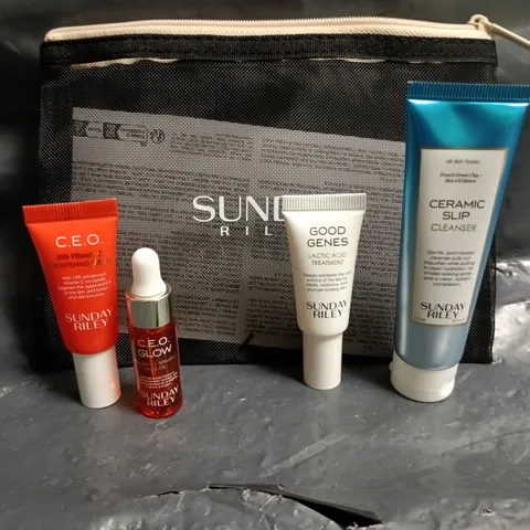 LOT OF 12 SUNDAY RILEY 4-PIECE HEALTH AND BEAUTY SETS 