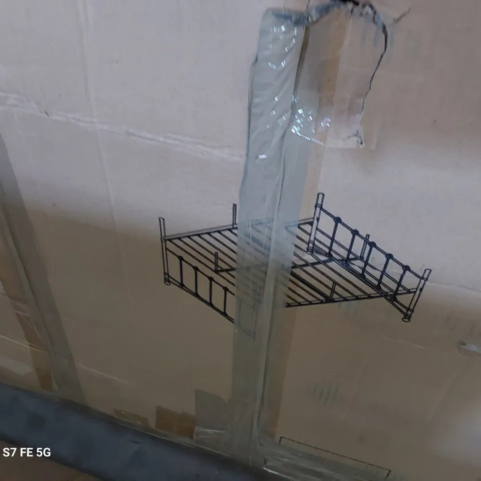 BOXED DOUBLE METAL BEDFRAME WHITE