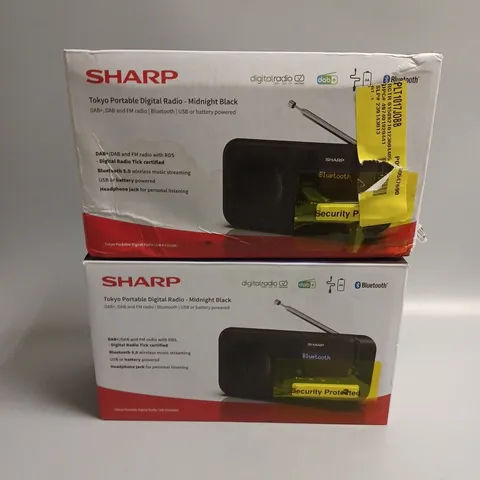 2 BOXED SHARP TOKYO PORTABLE DIGITAL RADIO IN MIDNIGHT BLACK