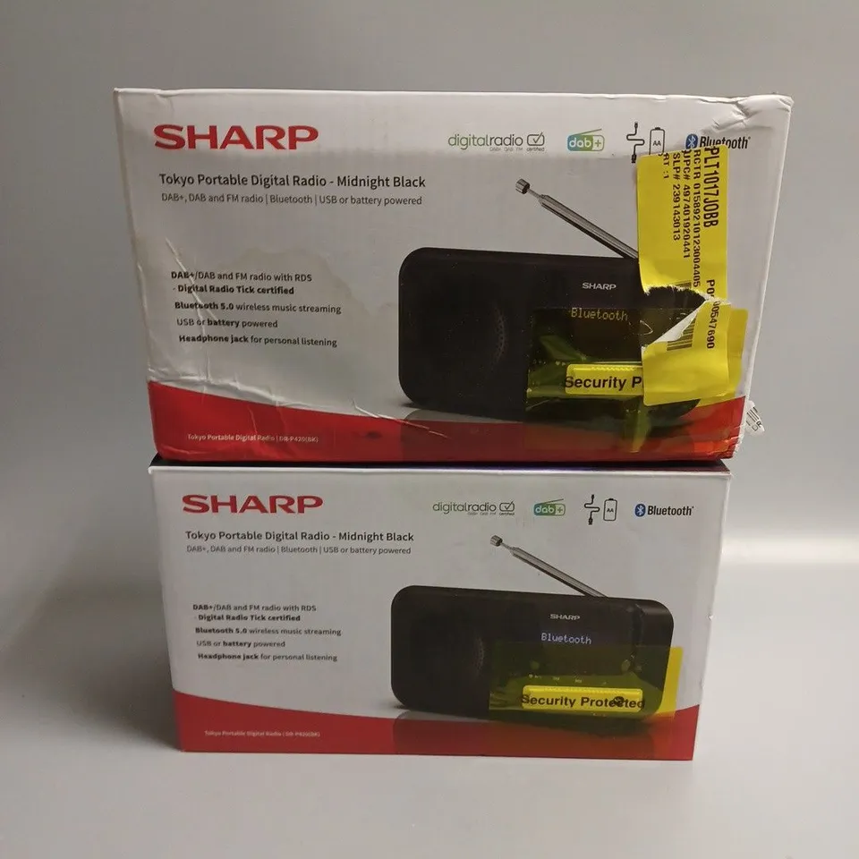 2 BOXED SHARP TOKYO PORTABLE DIGITAL RADIO IN MIDNIGHT BLACK 