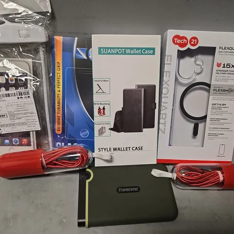 APPROX 20 ASSORTED PHONE CASES AND CHARGING CABLES SUITABLE FOR VARIOUS MODELS