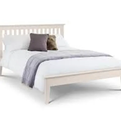 BOXED JULIAN BOWEN SALERNO 135cm SHAKER BED - IVORY/OAK (2 BOXES)