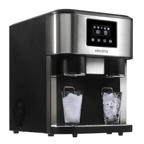 Boxed electriQ Countertop Ice Maker With Ice Crusher and Water Dispenser in Stainless Steel/Black Compare SKU: eiqicecm Quickfind Code: 1492340