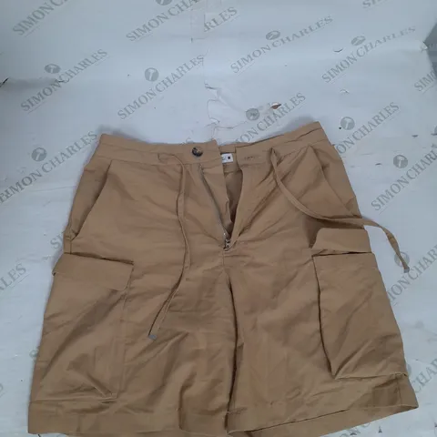 ZARA CARGO TIE FRONT SHORTS IN TAN SIZE XS