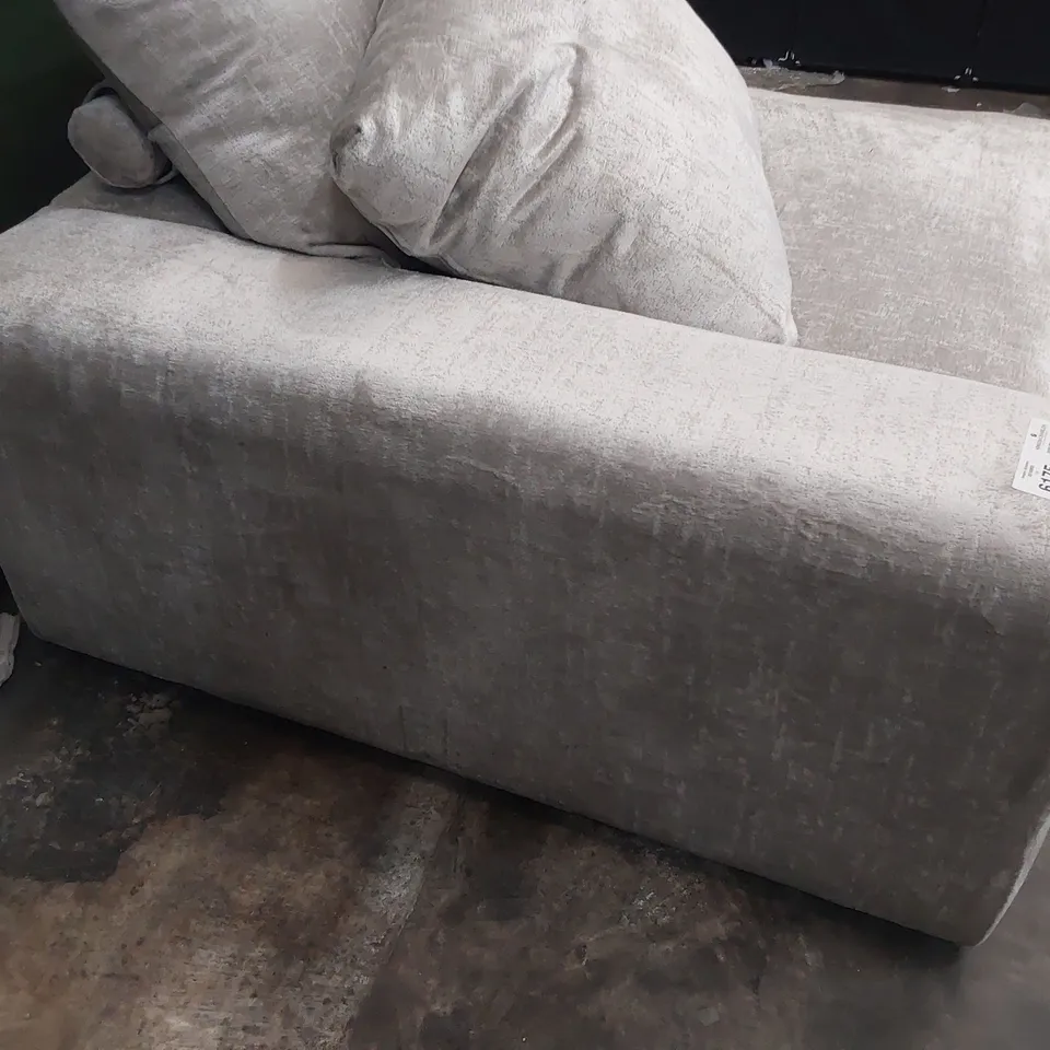 DESIGNER CORNER SECTION PLUSH SILVER FABRIC 