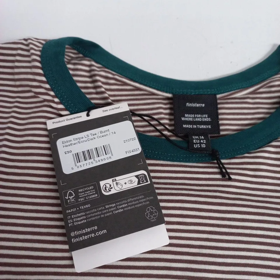 FINISTERRE ELDON STRIP L/S STRIPED TEE - UK 14