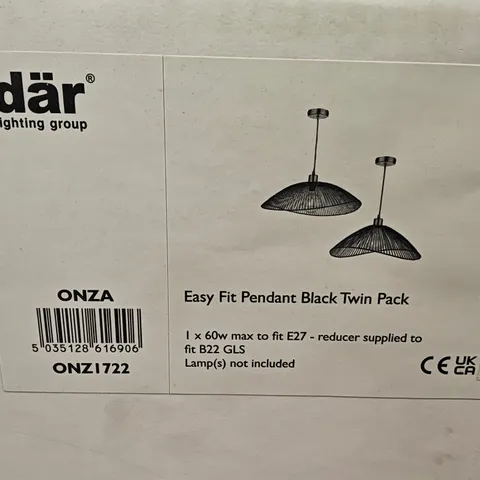 BOXED DAR ONZA EASY FIT PENDANT LIGHTS - TWIN PACK