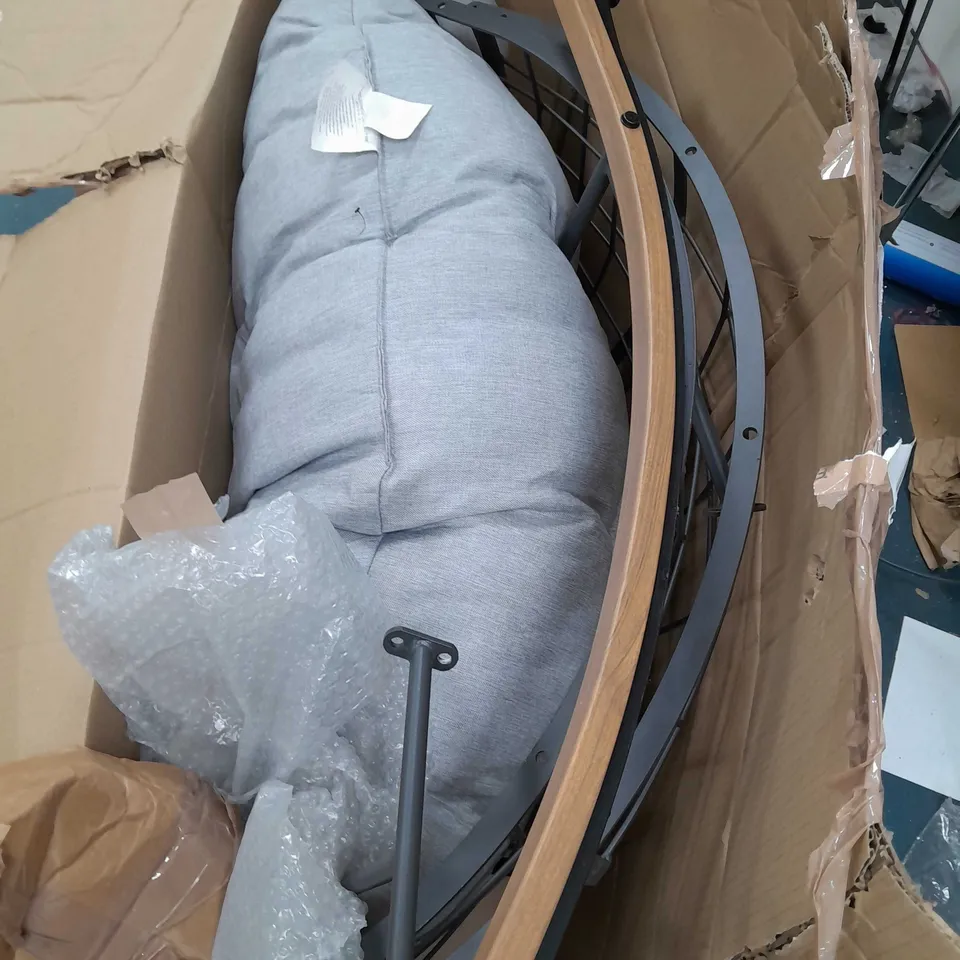 BOXED MY GARDEN STORIES OSLO PADDED LARGE ROCKING CHAIR, GRAPHITE GREY - COLLECTION ONLY