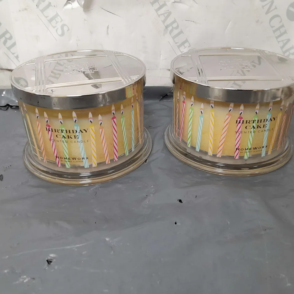 BOXED HOMEWORX BIRTHDAY CAKE SCENTED CANDLE X2