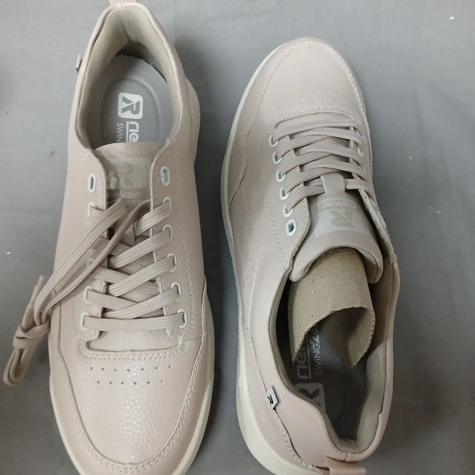 BOXED PAIR OF RIEKER WOMEN’S TRAINERS IN PALE PINK - UK 6