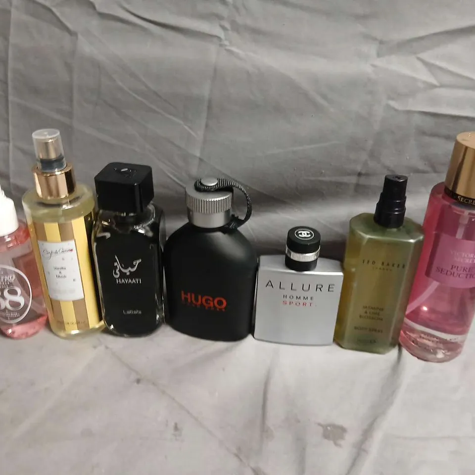 APPROXIMATELY 15 UNBOXED FRAGRANCES TO INCLUDE; HUGO BOSS, CHANEL, TED BAKER AND HAYAATI