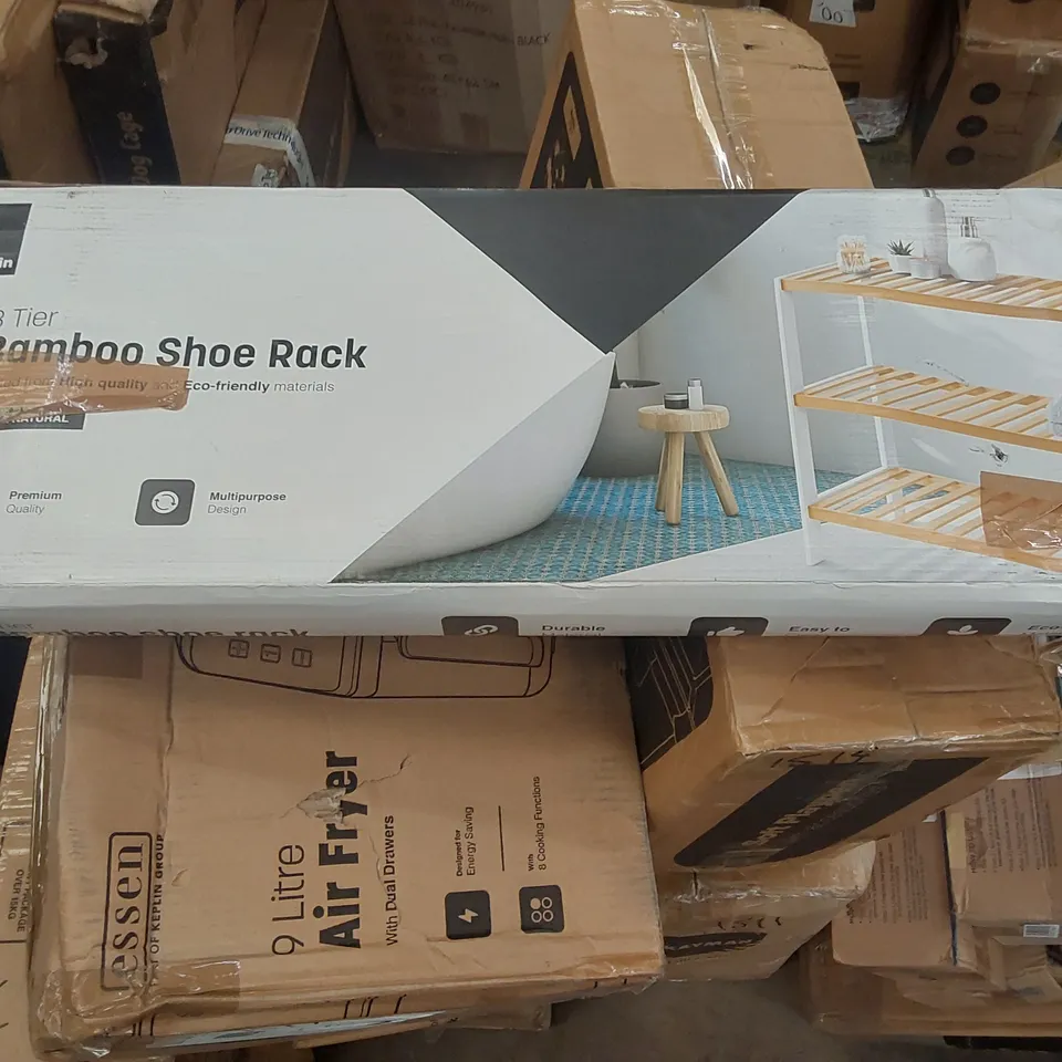 BOXED KEPLIN 3 TIER BAMBOO SHOE RACK 