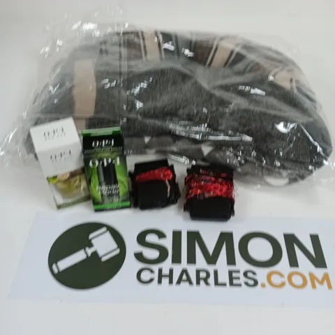 APPROXIMATELY 12 ASSORTED ITEMS TO INCLUDE REMOTE CONTROL OPERATED LIGHTS, OPI REPAIR MODE, NAIL OIL, ETC