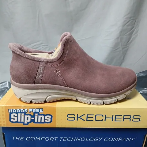 SKECHERS SLIP-ON SHOES – DARK ROSE - UK SIZE 8