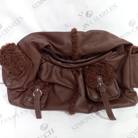 UNBRANDED BROWN LEATHER SHORT SHOULDER BAG