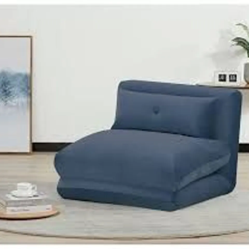 BOXED HAB LEXI VELVET CHAIR BED NAVY 