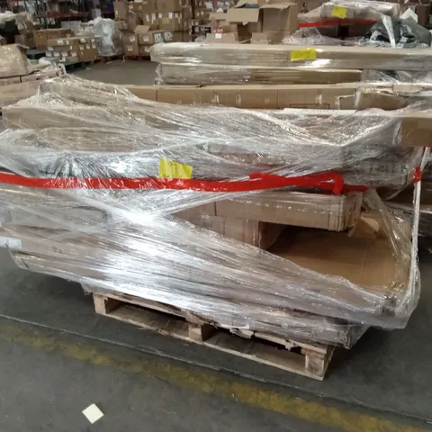 PALLET OF ASSORTED DESIGNER DAMAGED OR INCOMPLETE FURNITURE AND FURNITURE PARTS AND PIECES
