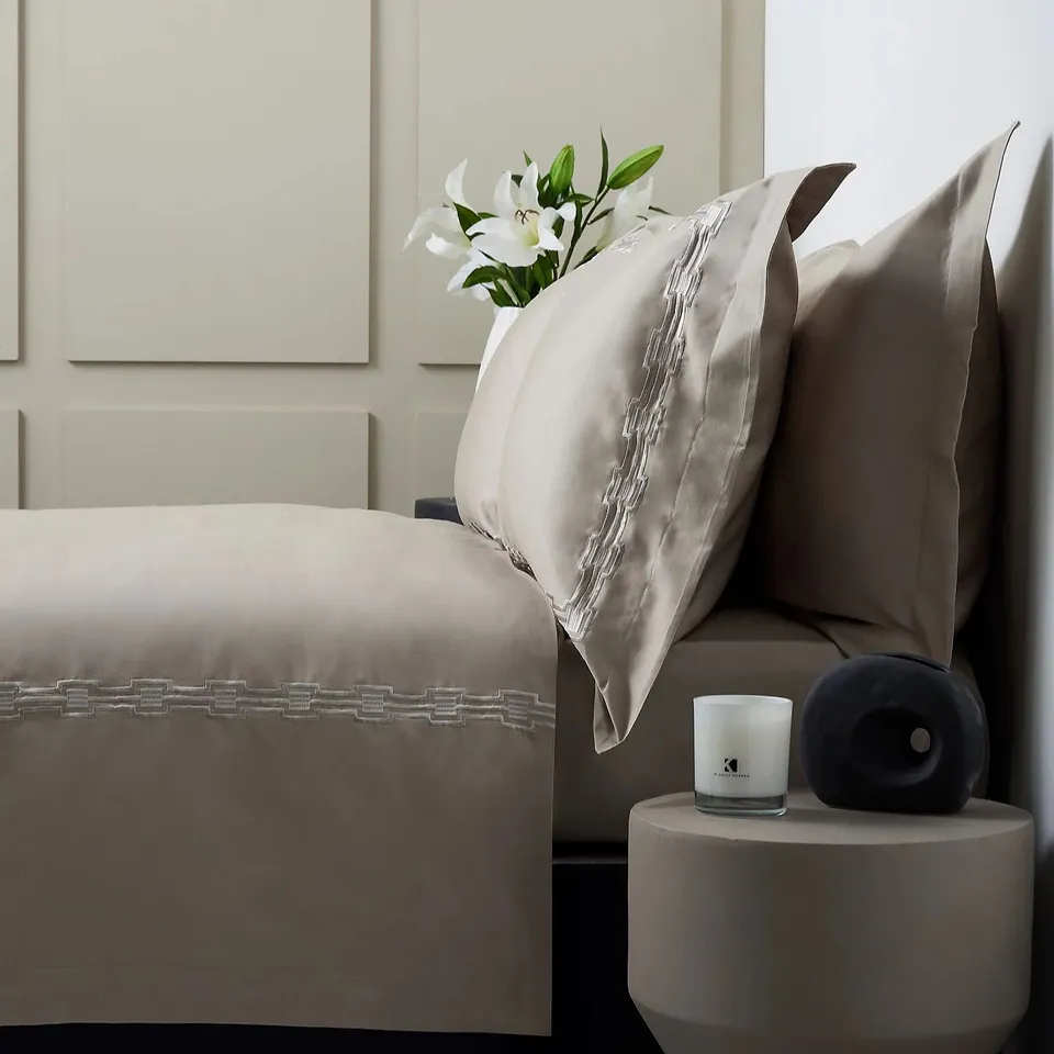 K BY KELLY HOPPEN 100% COTTON 400TC EMBROIDERED 6PC DUVET SET