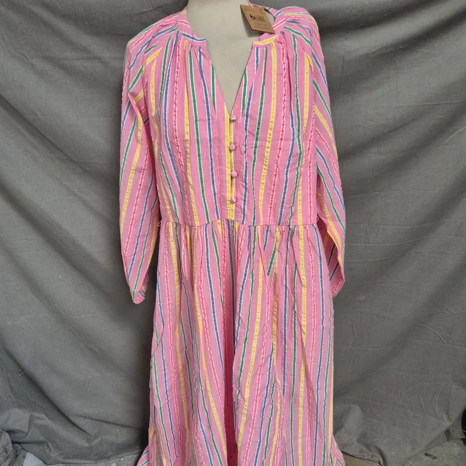 BODEN MAXI DRESS - PINK MULTI - SIZE 20 R