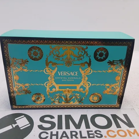 VERSACE CRYSTAL EMERALD GIFT SET FOR WOMEN – TURQUOISE PACKAGING