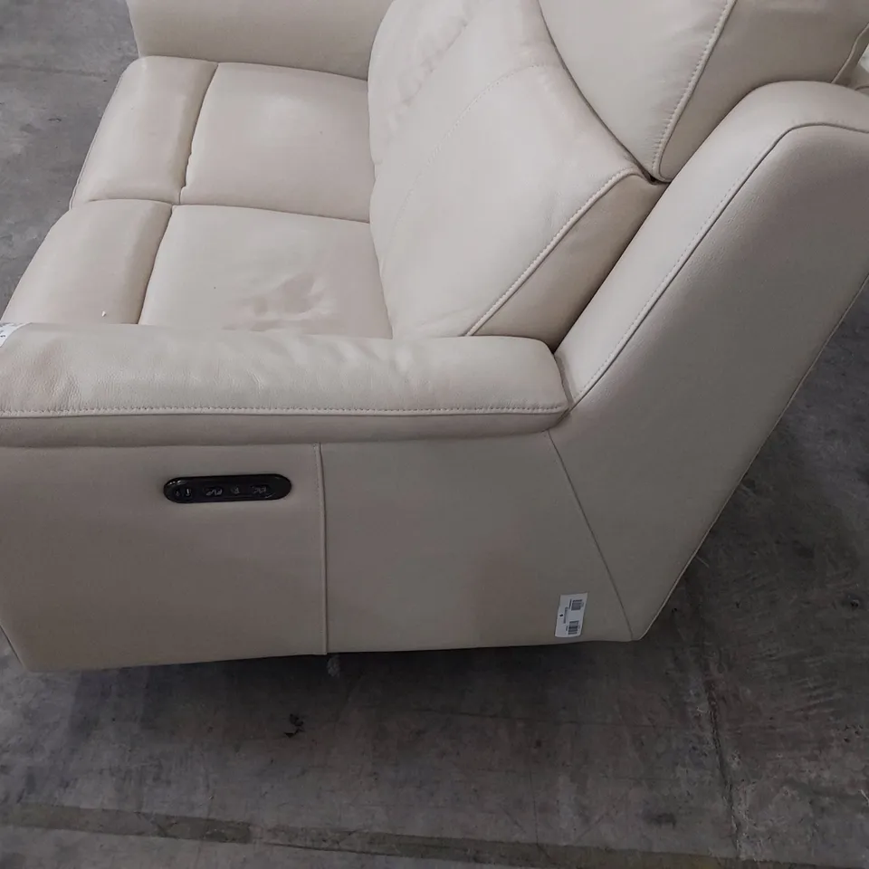 DESIGNER SIENNA POWER RECLINING TWO SEATER SOFA BONE CHINA LEATHER 