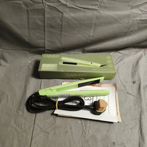 BOXED CARMEN CERAMIC HAIR STRAIGHTENER – GREEN
