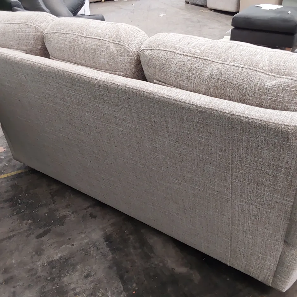QUALITY BRITISH DESIGNER G PLAN KINGSBURY THREE SEATER SOFA BEACH CARAMEL FABRIC 
