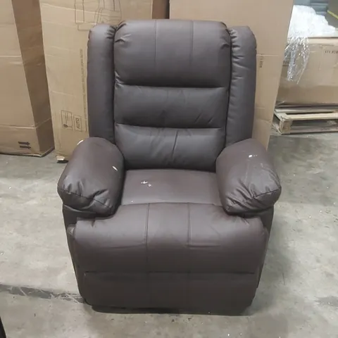 QUALITY DESIGNER FAUX LEATHER MANUAL RECLINER ARMCHAIR