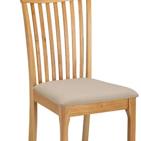 BOXED PAIR CREAM/OAK DINING CHAIRS - COLLECTION ONLY