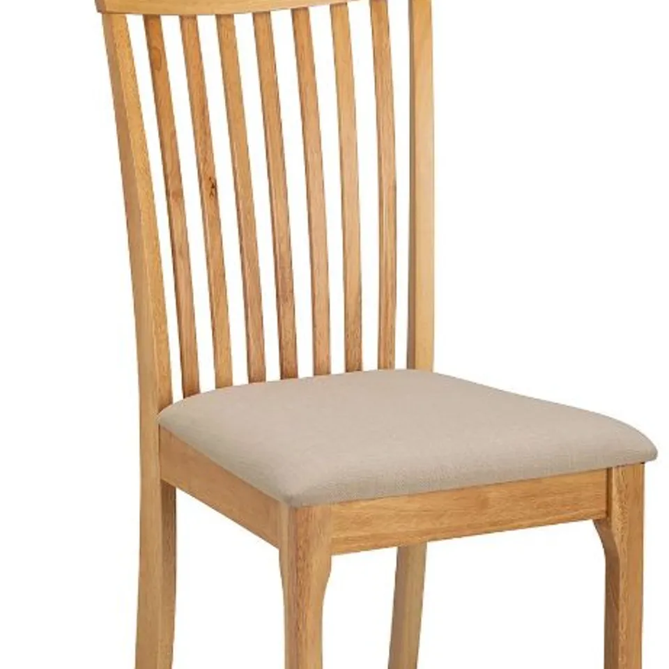 BOXED PAIR CREAM/OAK DINING CHAIRS - COLLECTION ONLY