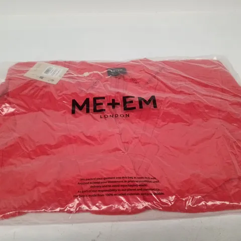 ME+EM LONDON FIT & FLARE TWIST DETAIL CHEESECLOTH MAXI DRESS - POPPY RED, UK 10
