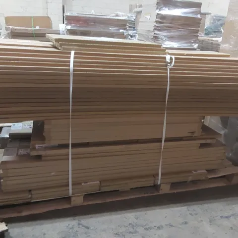 PALLET CONTAINING A LARGE QUANTITY OF ASSORTED BATHROOM FURNITURE PANELS INCLUDING: PLINTHS, MID DRAWER FASCIA, DEEP BASE END/INFIL PANEL ECT